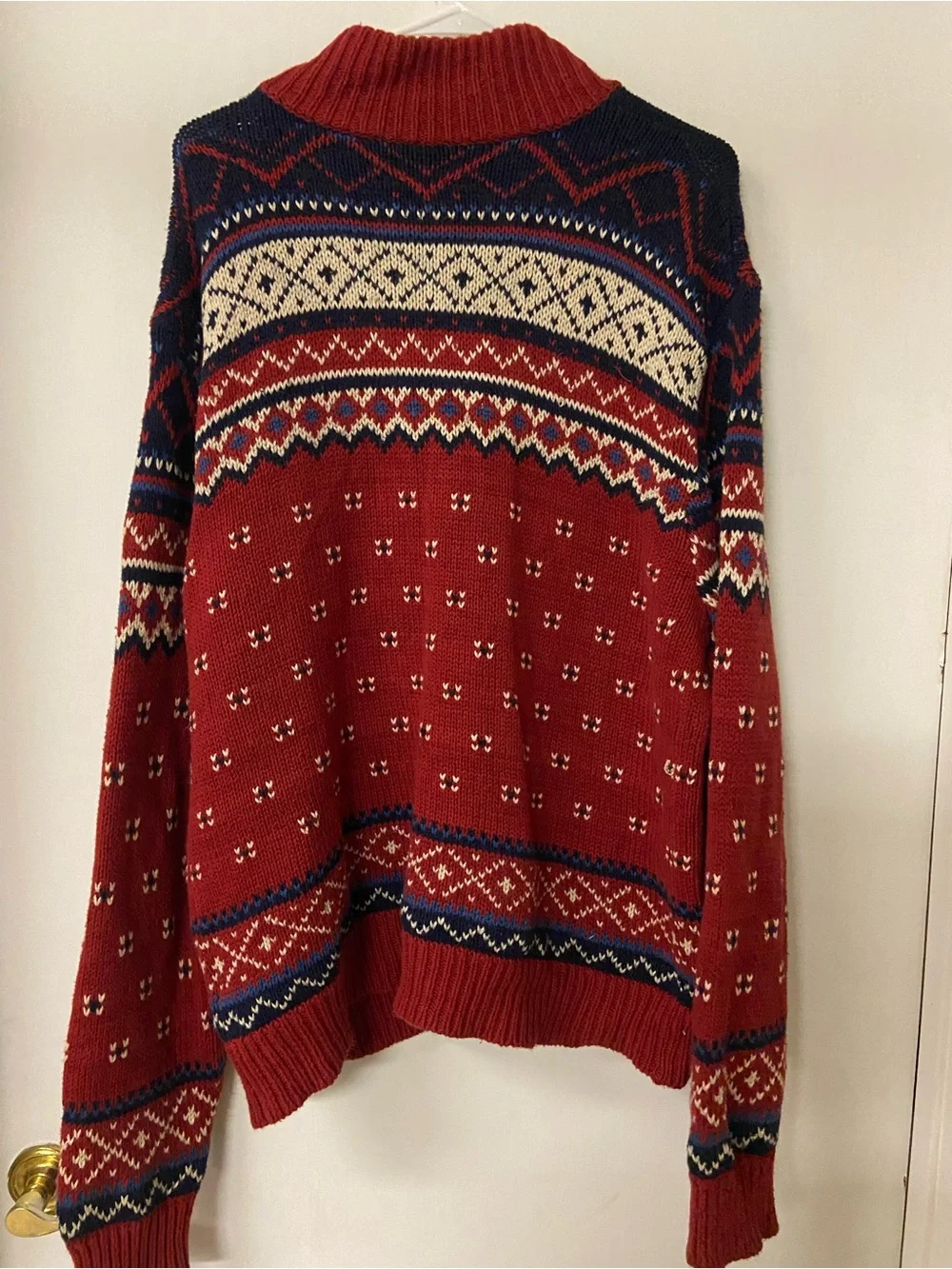 Polo Ralph Lauren Sweater Fair Isle Buffalo Nickel Button Cardigan Cotton Linen